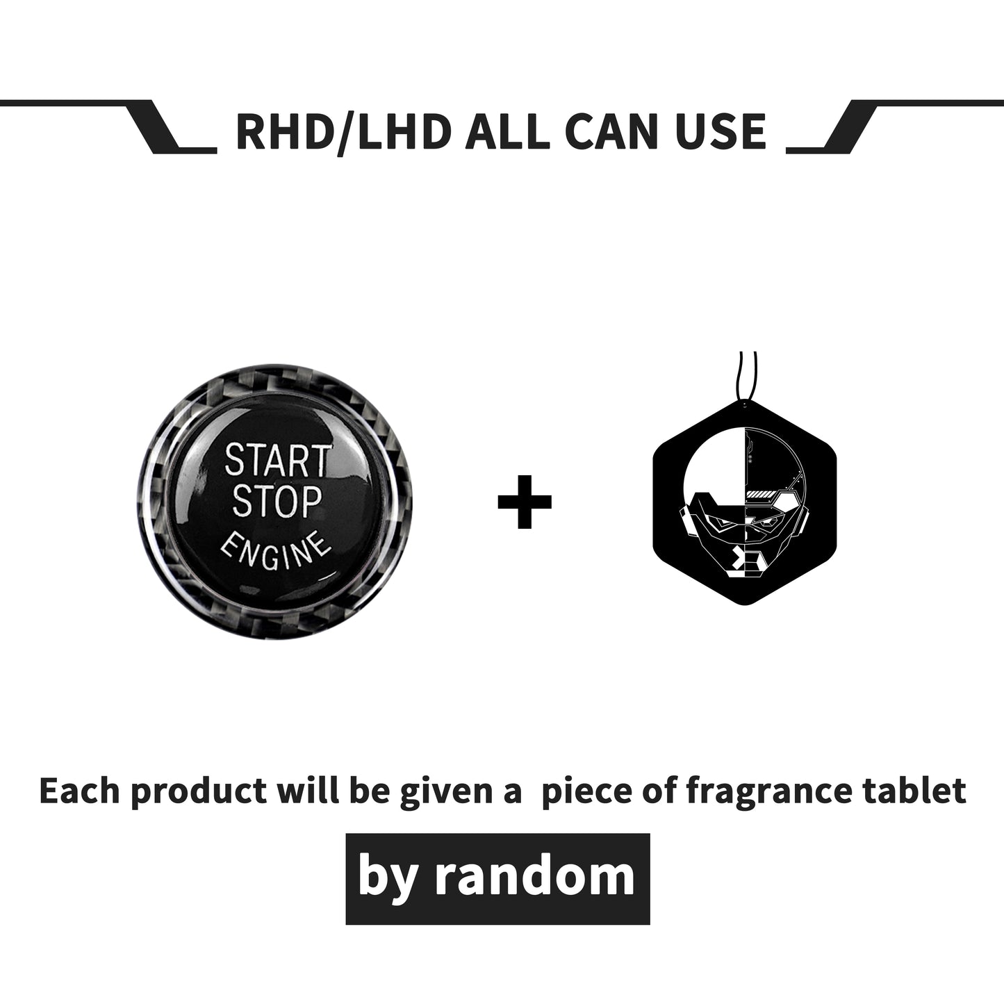 Pinalloy Carbon Fiber Sticker E90/E92/3 Series One Key Start Button Car Interior Decoration Modification for BMW