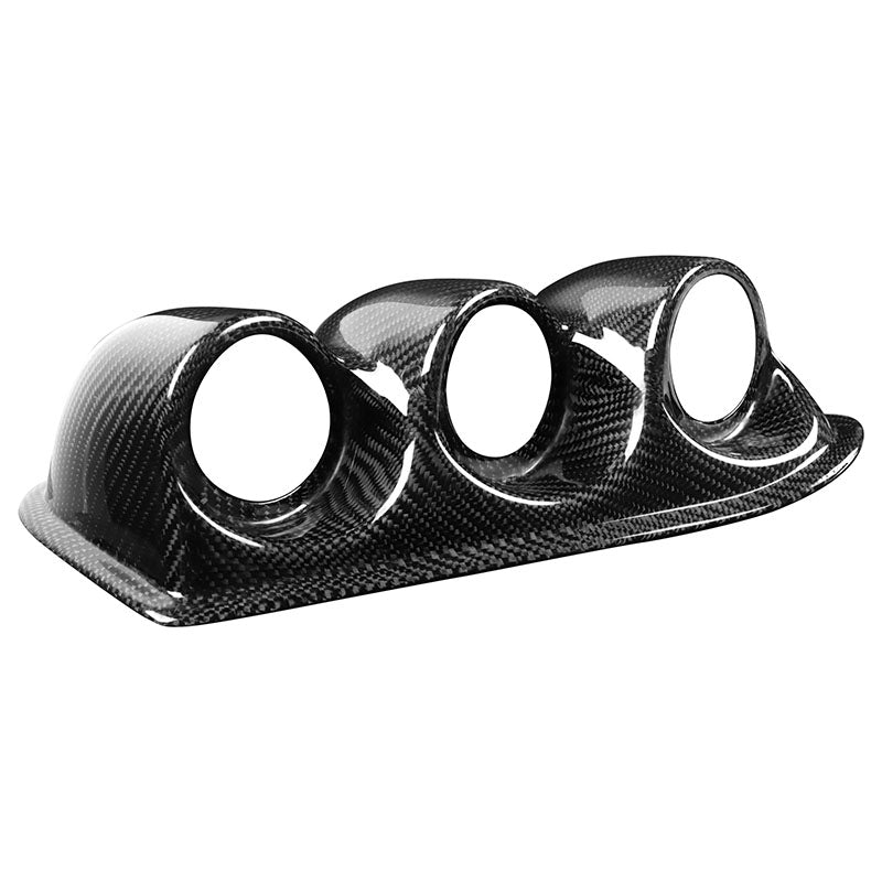 Rivestimento cruscotto con triplo indicatore in vera fibra di carbonio per accessorio di modifica degli interni Mitsubishi Lancer EVO 7-9