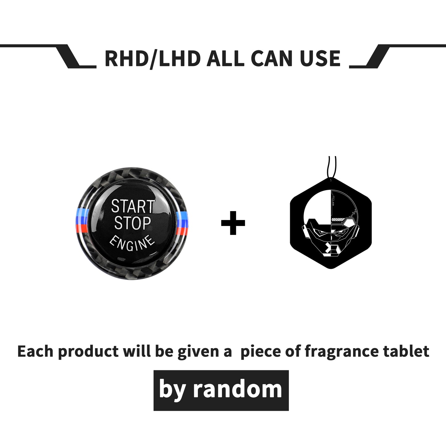 Adesivo in fibra di carbonio Pinalloy per E90/E92/3, pulsante di avviamento con chiave, modifica della decorazione degli interni dell'auto per BMW (versione rigida in fibra di carbonio importata a tre colori BMW)