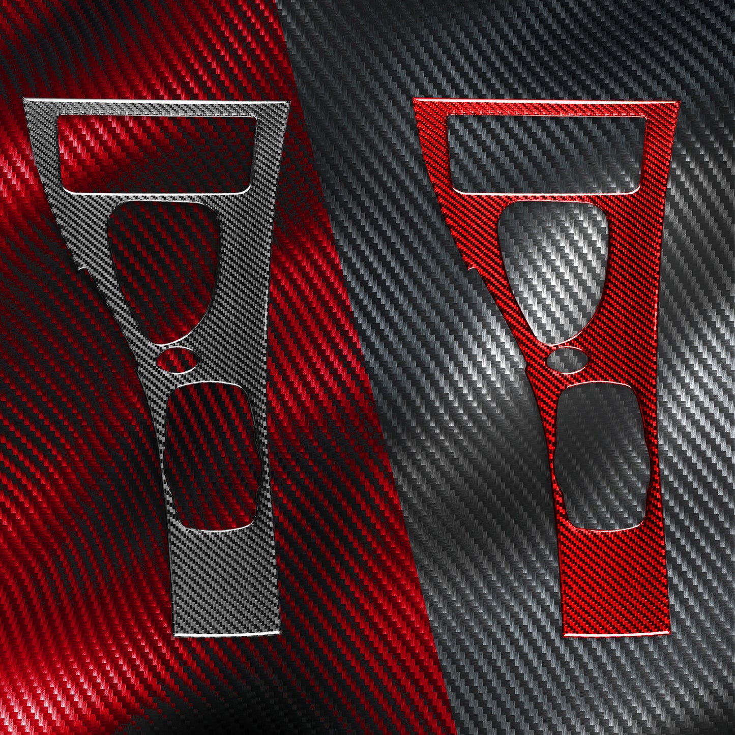 Pannello di controllo del pomello del cambio in fibra di carbonio compatibile con gli accessori di modifica degli interni delle serie E90, E92 ed E93.