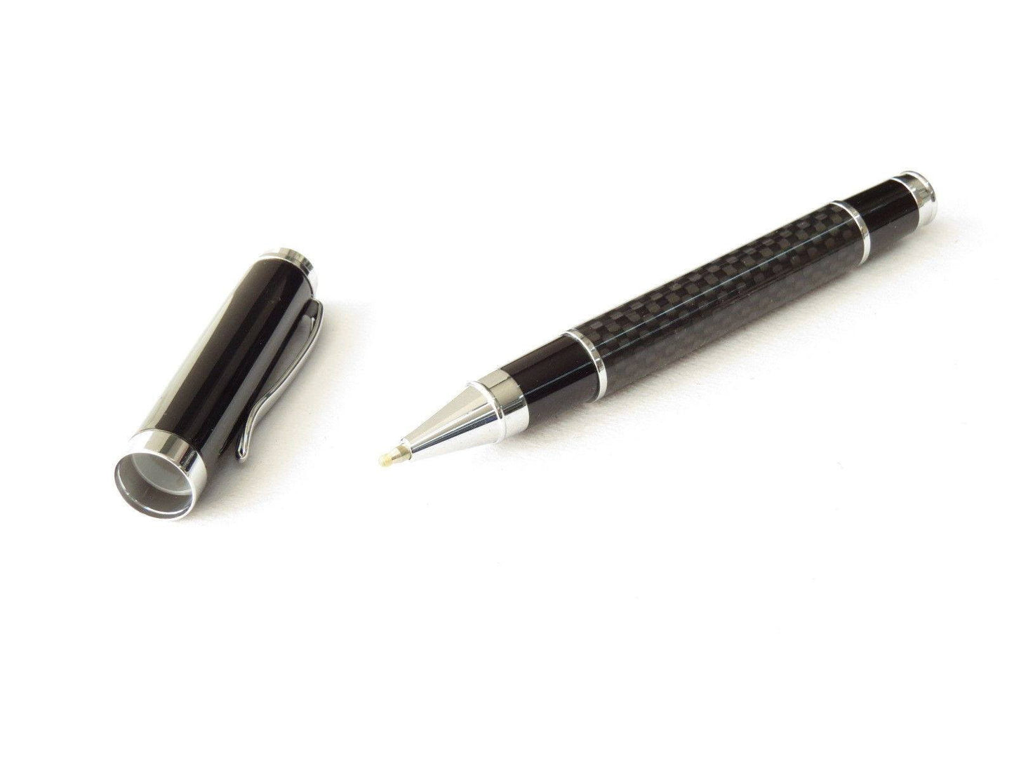 Deluxe Real Genuine Carbon Fiber Steel Black Ink Ball Pen - Pinalloy Online Auto Accessories Lightweight Car Kit
