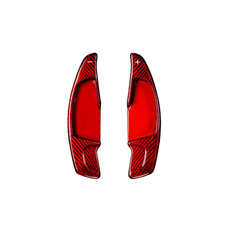 Pinalloy Real Carbon Fiber Paddle Shifters for BMW 5 Series, 7 Series, Z4, Supra (Red)