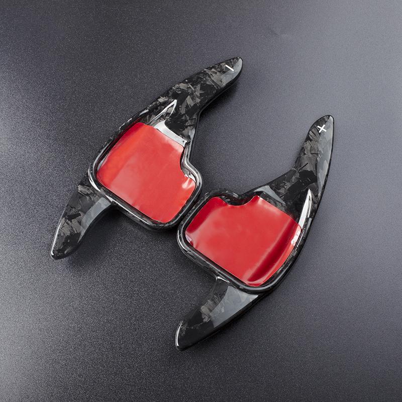 100% Real Forged Carbon Fiber Steering Wheel Paddle Shifter Extensions for Compatible Vehicles 2 3 4 5 6 7 X1 X5 Z4 Series (2010-2016)