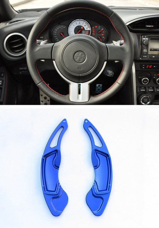 Pinalloy Blue Alloy Steering Wheel Paddle Shifter Extension for GT86 FRS BRZ - Ver2 - Pinalloy Online Auto Accessories Lightweight Car Kit 