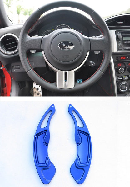 Pinalloy Blue Alloy Steering Wheel Paddle Shifter Extension for GT86 FRS BRZ - Ver2 - Pinalloy Online Auto Accessories Lightweight Car Kit 