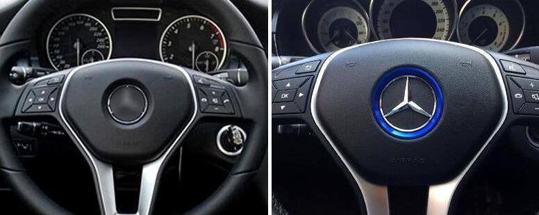 Aluminum Interior Metal Steering Wheel Ring Emblem Frame For Mercedes Benz (Blue) - Pinalloy Online Auto Accessories Lightweight Car Kit