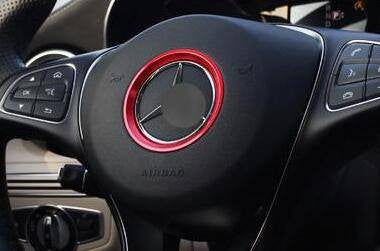 Aluminum Steering Wheel Badge Ring Trim Cover Sticker for Mercedes Benz  C-Class 