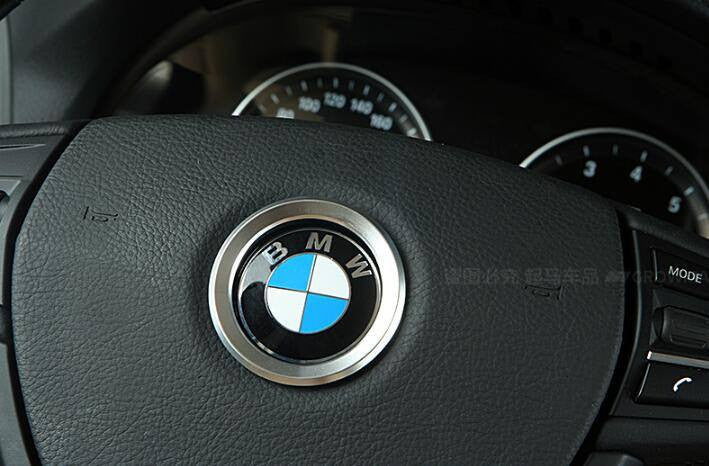 Aluminum Interior Metal Steering Wheel Ring Emblem Frame For BMW 3 Series 320gt 5 Series 525li X Series x1 x3 x4 x5 x6 (Silver) - Pinalloy Online Auto Accessories Lightweight Car Kit