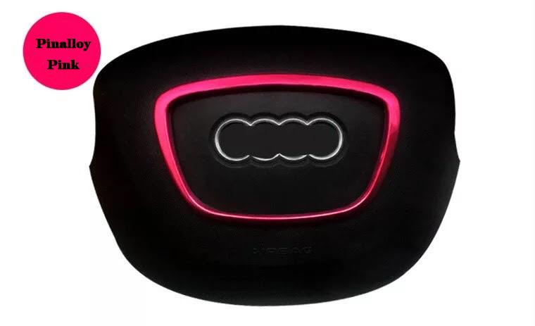 Aluminum Interior Metal Steering Wheel Ring Emblem Frame For Audi A3 A4L A6L Q3 Q5 (Pink) - Pinalloy Online Auto Accessories Lightweight Car Kit