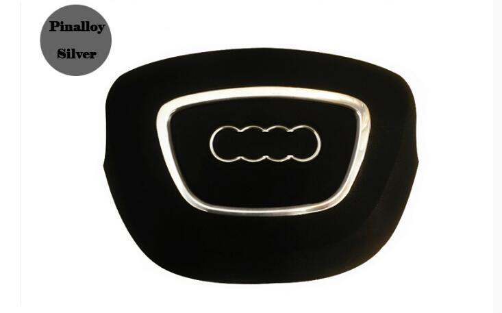 Aluminum Interior Metal Steering Wheel Ring Emblem Frame For Audi A3 A4L A6L Q3 Q5 (Silver) - Pinalloy Online Auto Accessories Lightweight Car Kit