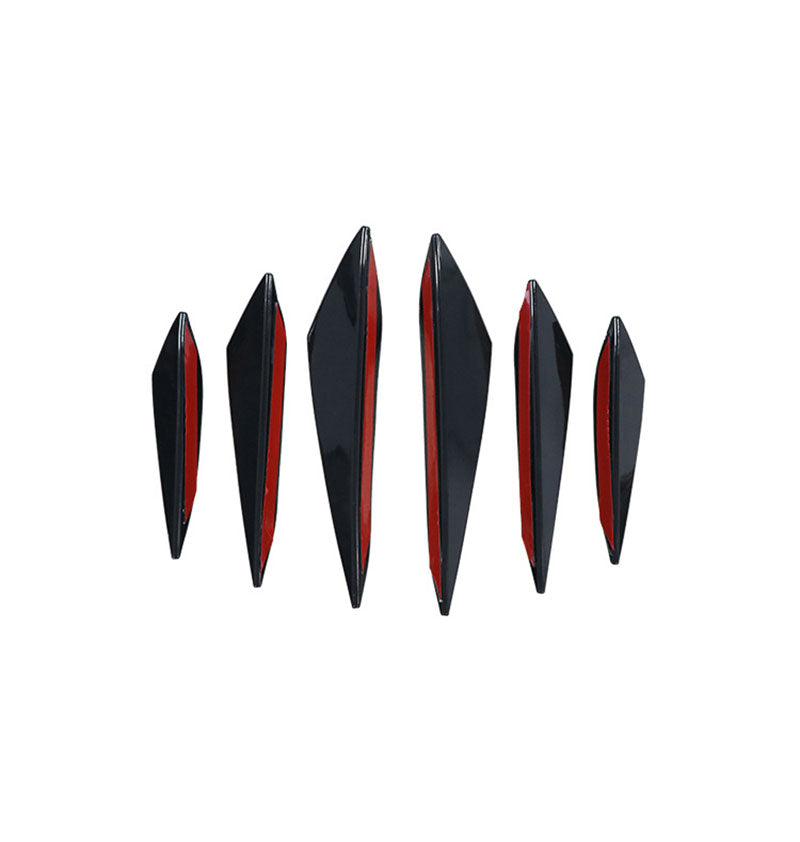 (Set of 6) Pinalloy Universal Plastic PC Trim Bumper Fin Wind Knife Kit