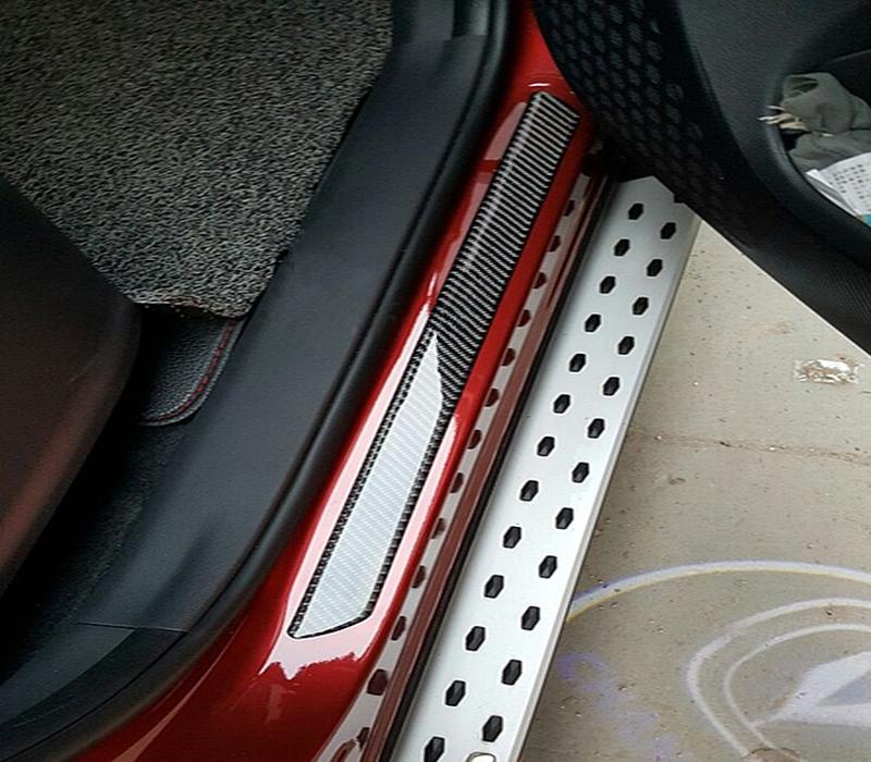 Pinalloy Door Sill Plate Protectors Sticker Car Interior Door Entry Guards Scratch Cover Protector with Carbon Fiber Texture - Pinalloy Online Auto Accessories Lightweight Car Kit