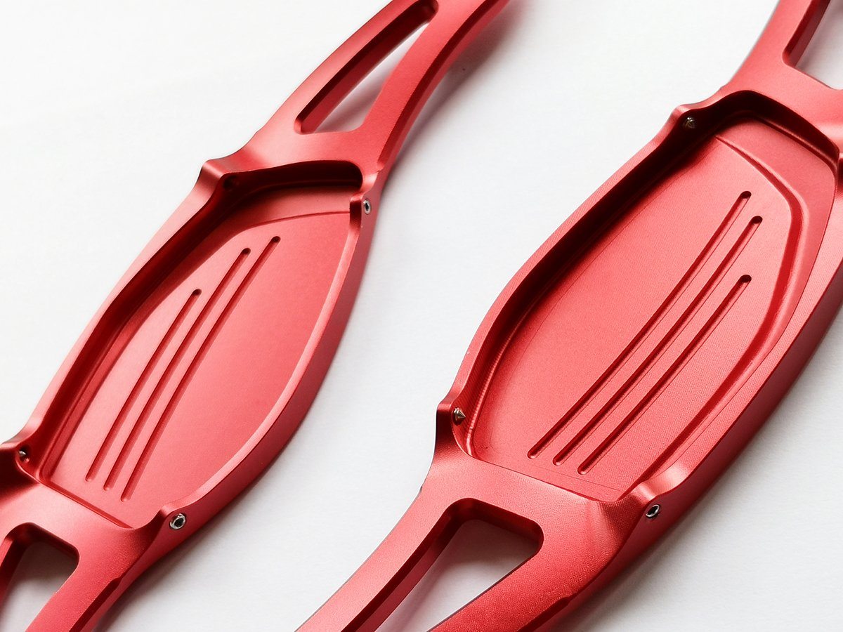 Pinalloy Red Metal Steering Wheel Paddle Shifter for New Audi R8 RS3 RS4 RS5 TT RS - Pinalloy Online Auto Accessories Lightweight Car Kit