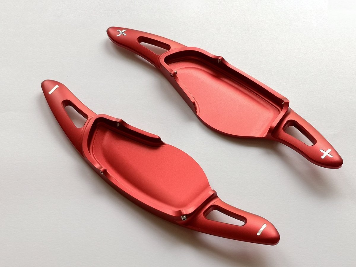 Pinalloy Red Metal Steering Wheel Paddle Shifter Extension for 2018 BMW 5 7 M5 X4 - Pinalloy Online Auto Accessories Lightweight Car Kit