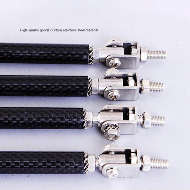 (Set of 2) Adjustable Carbon Fiber Front Bumper Lip Splitter Strut Tie Bar Support Rod - Pinalloy Online Auto Accessories Lightweight Car Kit