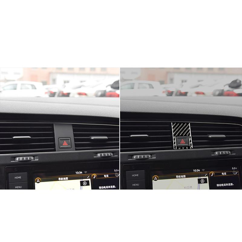 Pinalloy Central Control Emergency Light Frame Carbon Fiber Stickers For VW Golf 7 - Pinalloy Online Auto Accessories Lightweight Car Kit