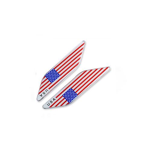 (Set of 2pcs) Pinalloy Chrome Car Sticker Emblem with National Flag - Pinalloy Online Auto Accessories Lightweight Car Kit