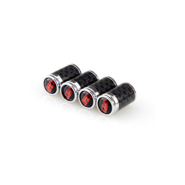 (Set of 4pcs) Carbon Fiber CAR Airtight Wheel Tire Air Valve Caps Stem Cover With GTI Emblem