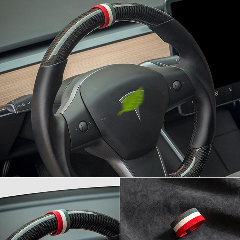 Pinalloy Synthetic Cashmere Made Steering Wheel Center line sticker Addon
