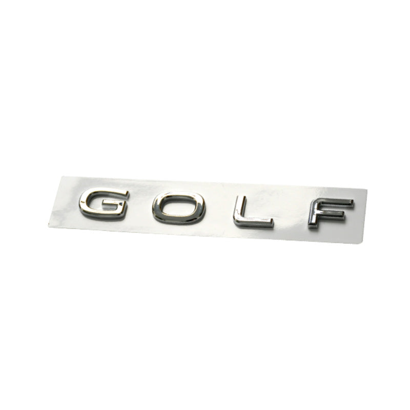 GOLF Emblem Chrome Stickers - Metal Lappet Decals for Custom Labeling