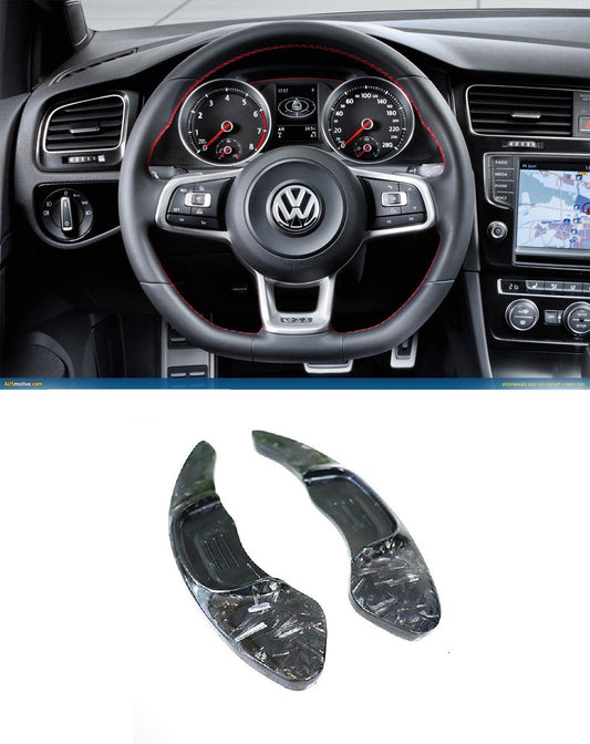 Forged Carbon Fiber DSG Paddle Shifter Extensions for Volkswagen Golf MK7 GTI R (Full Carbon Version) - Pinalloy Online Auto Accessories Lightweight Car Kit 