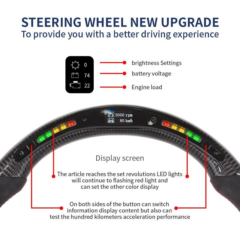 Pinalloy OEM Forged Carbon Fiber Re-manufactured Multi Function LED Steering Wheel For VW MK7 GTI 2015+