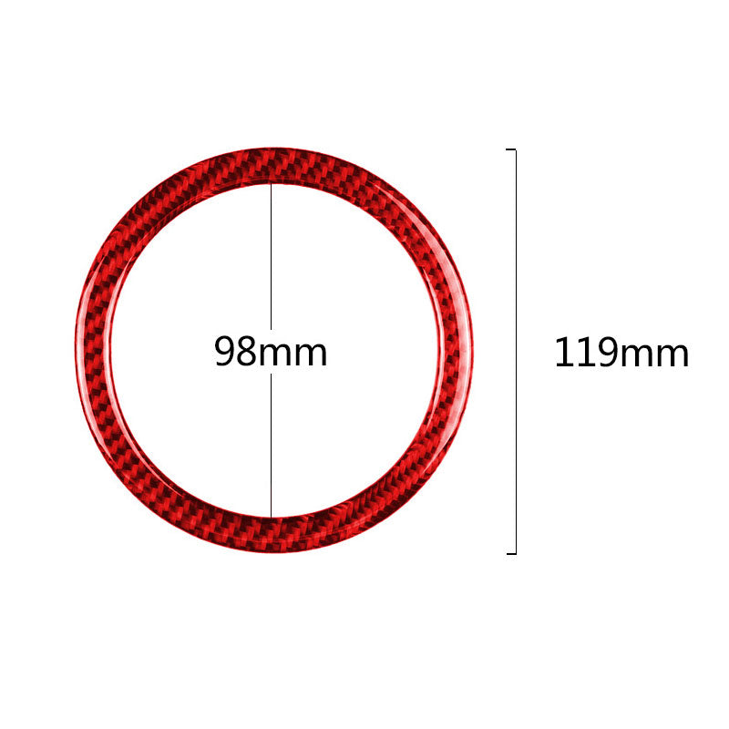 Carbon Fiber and ABS Steering Wheel Emblem Frame Sticker For 07-13 MINI (Red)