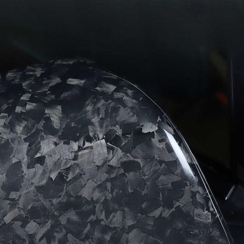 (Set of 2) Real Forged Carbon Fiber Side Door Mirror Covers for Compatible with Model 3