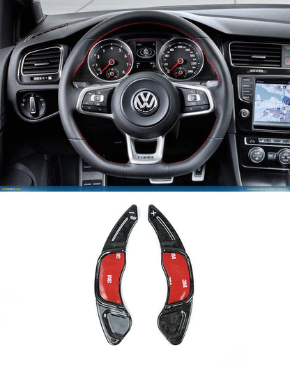 Forged Carbon Fiber DSG Paddle Shifter Extensions for VW Golf MK7 GTI R (Clan Carbon)