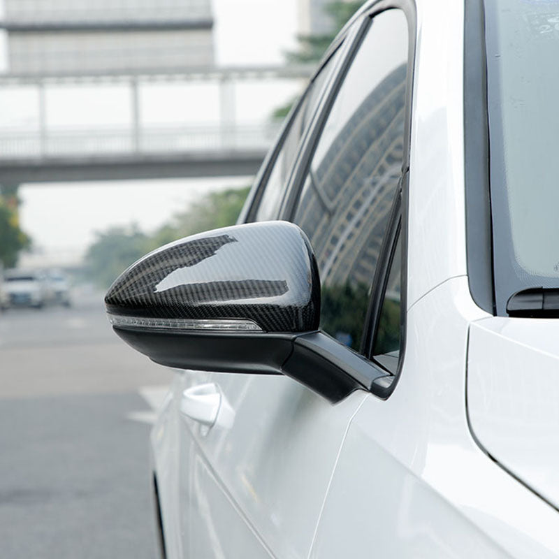 (Set of 2) ABS Carbon Fiber Pattern Side Door Mirror Cover Caps for MK7 Models