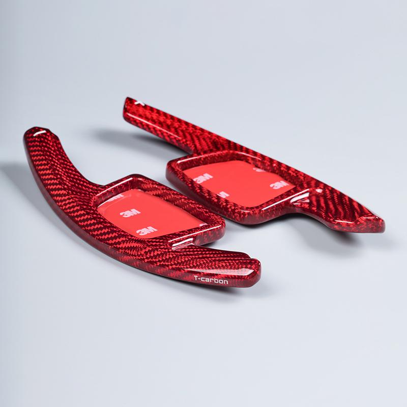 Estensione del cambio al volante in fibra di carbonio Pinalloy per A7 2019/ A4 A6 2020/ A3L 2021 (rosso)