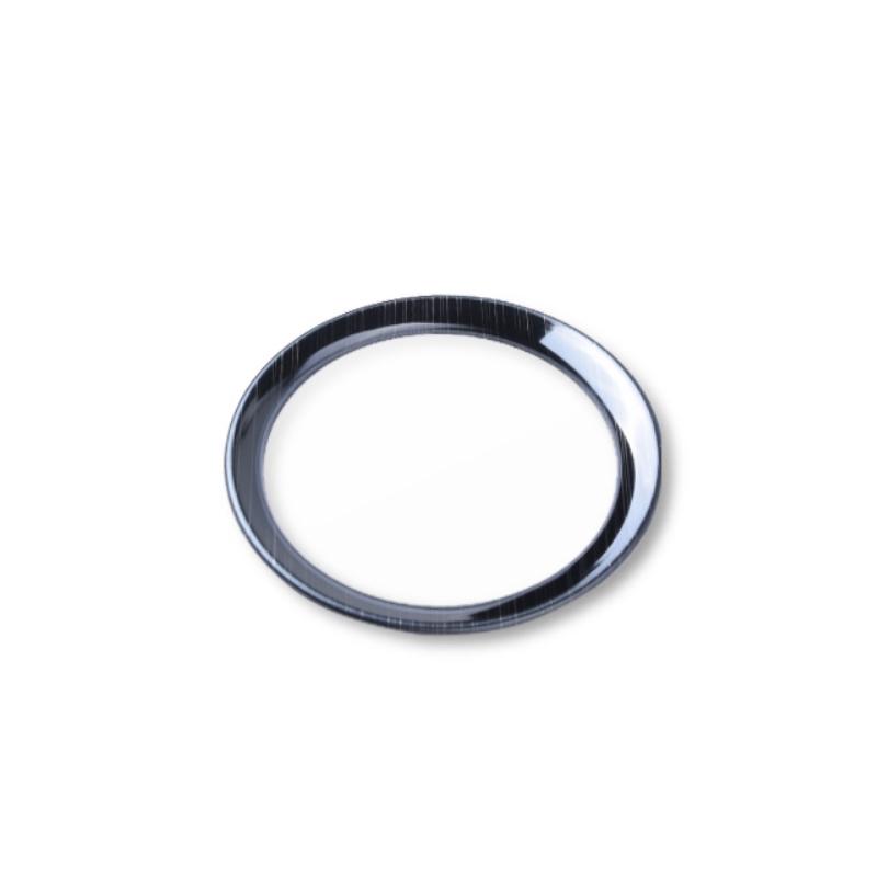 Anello di copertura adesivo per cornice emblema centrale del volante per Smart 453 Fortwo Forfour (nero)