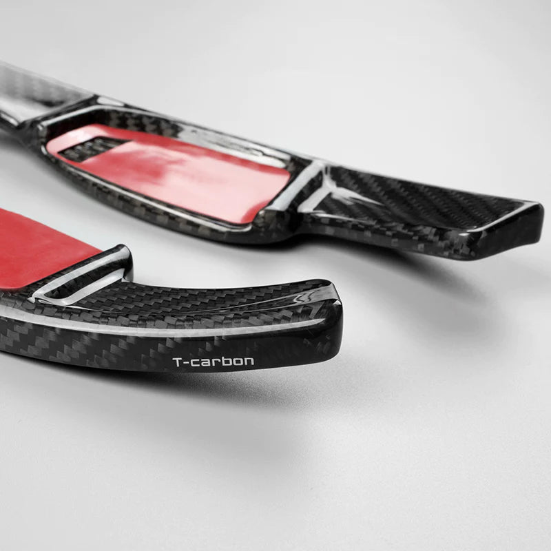 Pinalloy Black Carbon Fiber Paddle Shift Extenders for Audi RS4, RS5, RS6, RS7 (2020+)