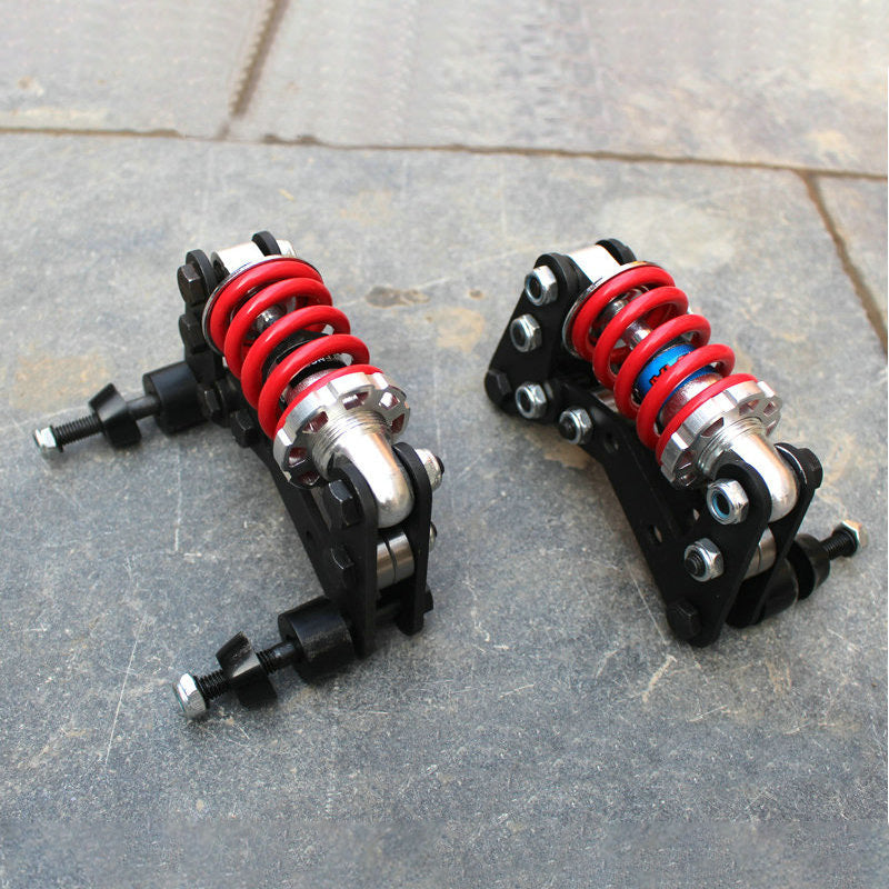 (Set di 2) Pinalloy Go Green Heavy Tandem Axle Kit a doppia ruota per Longboard Longboard