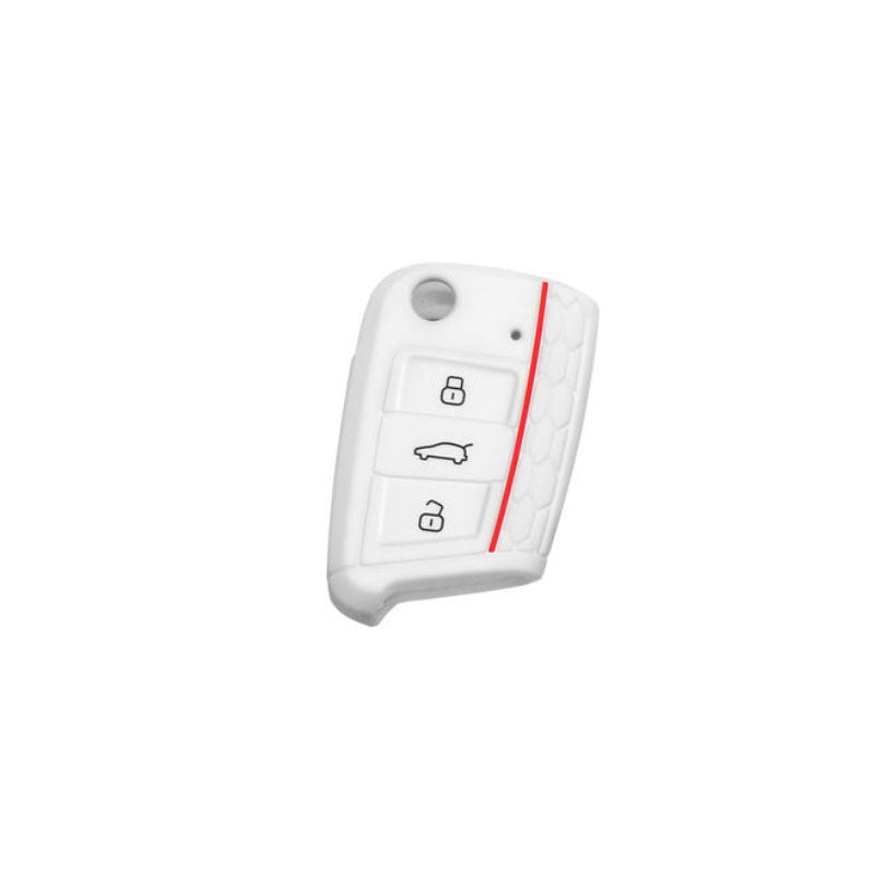 Silicone Key Cover Case Skin Key Fob for Golf 7 MK7 (White)