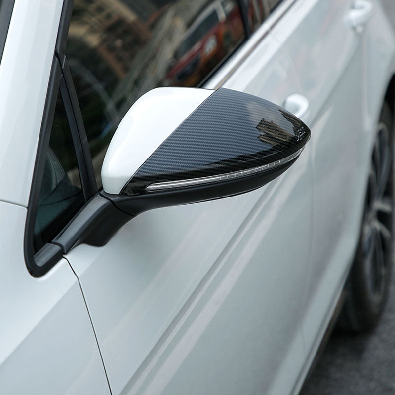 (Set di 2) (2/3 metà copertura) Copri specchietti laterali in ABS con motivo in fibra di carbonio per modelli compatibili