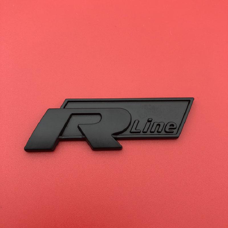 Black R Rline Wording Emblem Chrome Stickers Mark Metal Lappet Decals Label