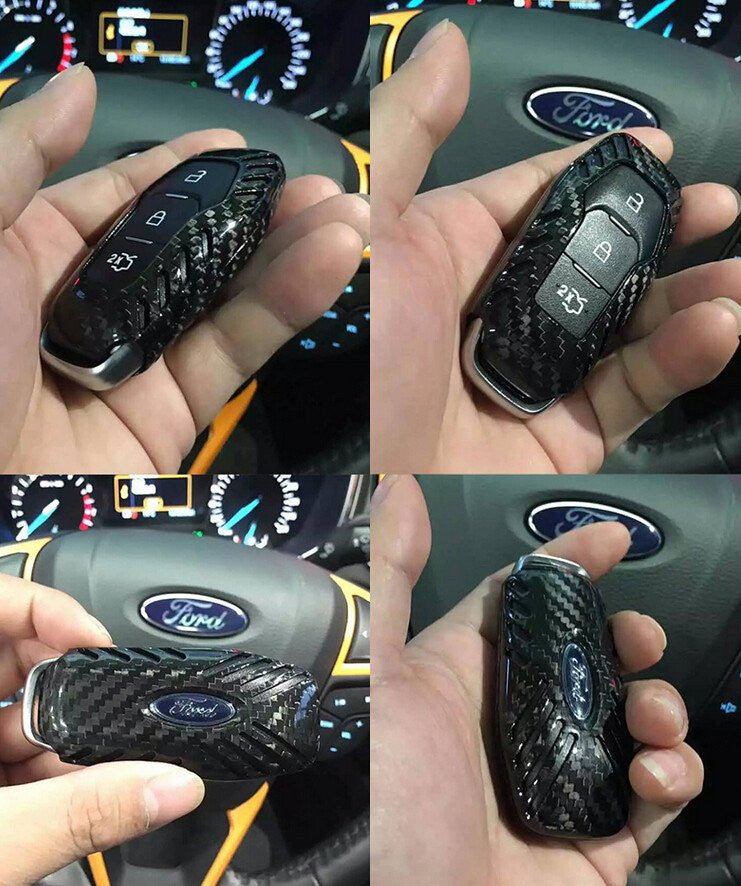 Deluxe Carbon Fiber Remote Key Cover Case Shell Fobs for Ford Fusion F150 Mustang - Pinalloy Online Auto Accessories Lightweight Car Kit
