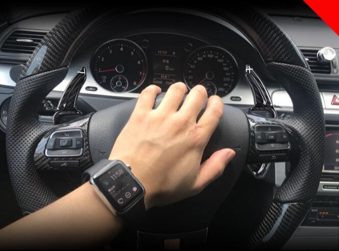 Pinalloy Real Carbon Fiber Black DSG Paddle Shifter Extension Steering Wheel for VW Golf Scirocco MK5 6 / SEAT Leon - Pinalloy Online Auto Accessories Lightweight Car Kit