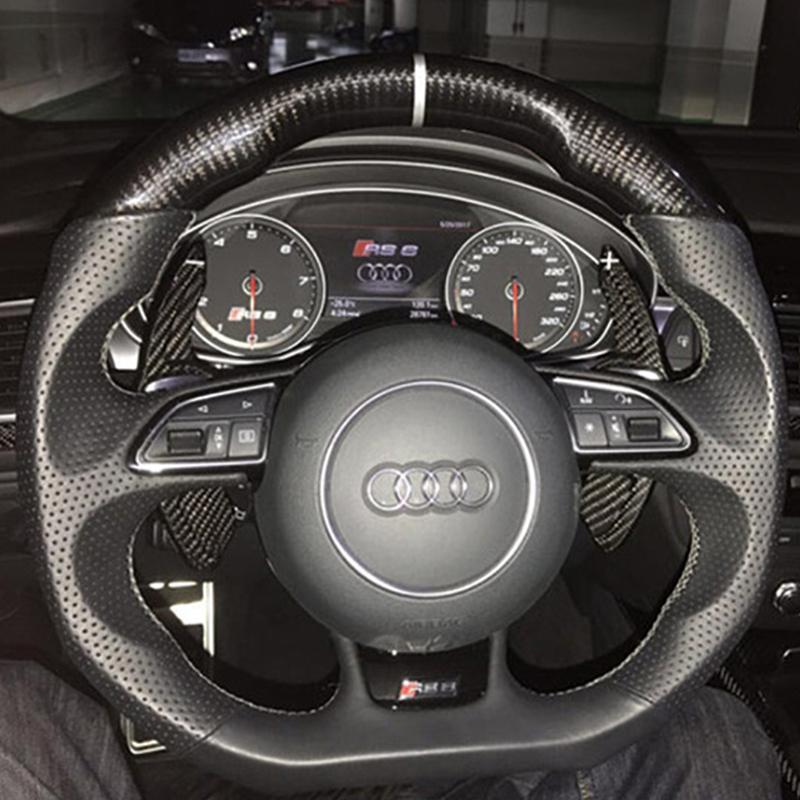 Pinalloy Carbon Fiber Steering Paddle Shifter Extension for Audi 2008-16 A3 A4 A5 A6 A7 (Curve) - Pinalloy Online Auto Accessories Lightweight Car Kit