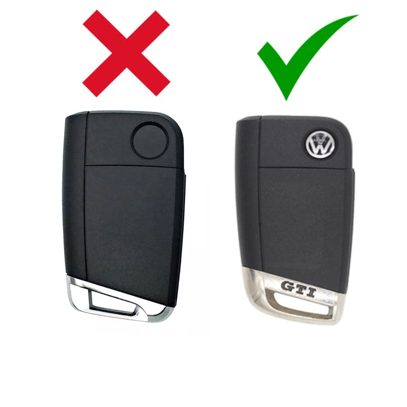 Pinalloy Deluxe Real Pure Carbon Fiber Key Cover Case Key Fob for Golf 7 MK7 (with GTI/R wording)