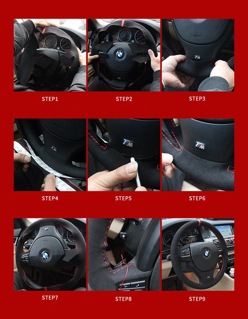 Alcantara Steering Wheel Cover for Volkswagen Golf MK 6 7 GTI