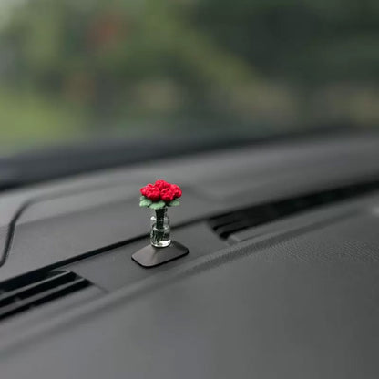 Elegant Rose Car Center Console Window Ornament – Charming Car Accessory for Women, Adding Personality to Your Drive