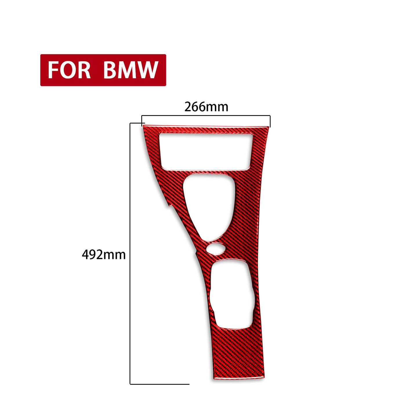 Pinalloy Carbon Fiber Shift Knob Control Panel for BMW E90/E92/E93 3 Series Car Interior Modification Accessory for BMW（07-13 M3 gear panel - left driving Red color）