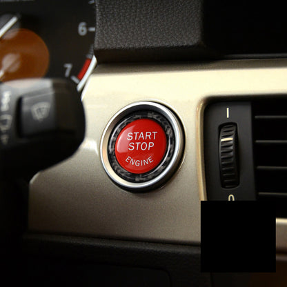 Pinalloy Carbon Fiber Sticker E90/E92/3 Series One Key Start Button Car Interior Decoration Modification for BMW