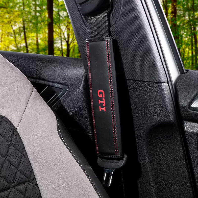 Car Seat Belt Shoulder Pad Cover, Genuine Leather, for Volkswagen Golf 8/7/7.5 GTI/R-Line/Pro Interior Decorative Accessories