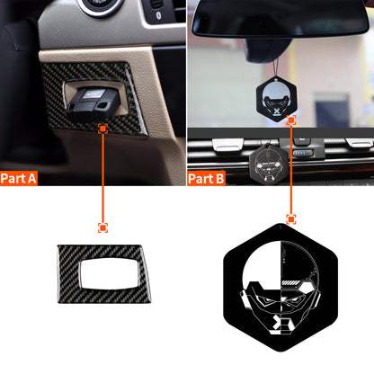 Pinalloy E90/E92 old 3 series three series carbon fiber one-key start decorative sticker ignition switch keyhole car Suitable for BMW