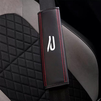 Car Seat Belt Shoulder Pad Cover, Genuine Leather, for Volkswagen Golf 8/7/7.5 GTI/R-Line/Pro Interior Decorative Accessories