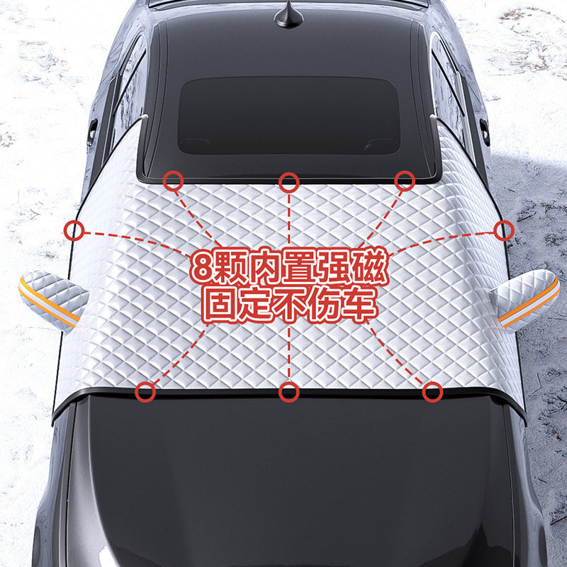 All-Weather Half Car Cover - Winter Snow & Frost Protector with Sunshade, Waterproof Rain, UV & Dust Protection