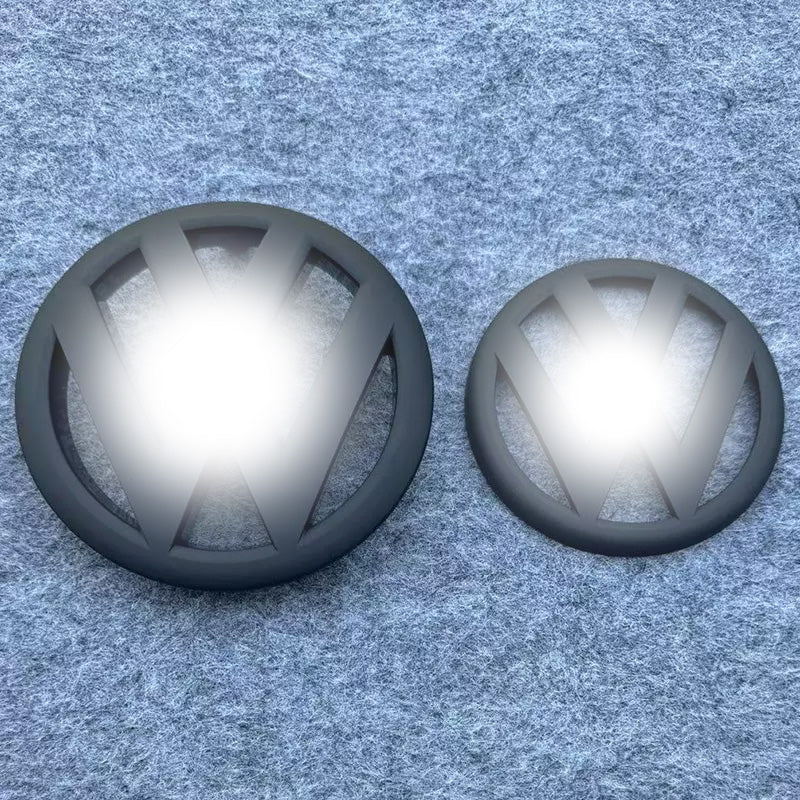 Premium Genuine Front and Rear Emblems with Striking Net Design Overlay Protector Aftermarket Accessories for Golf 6 (2010-2013)